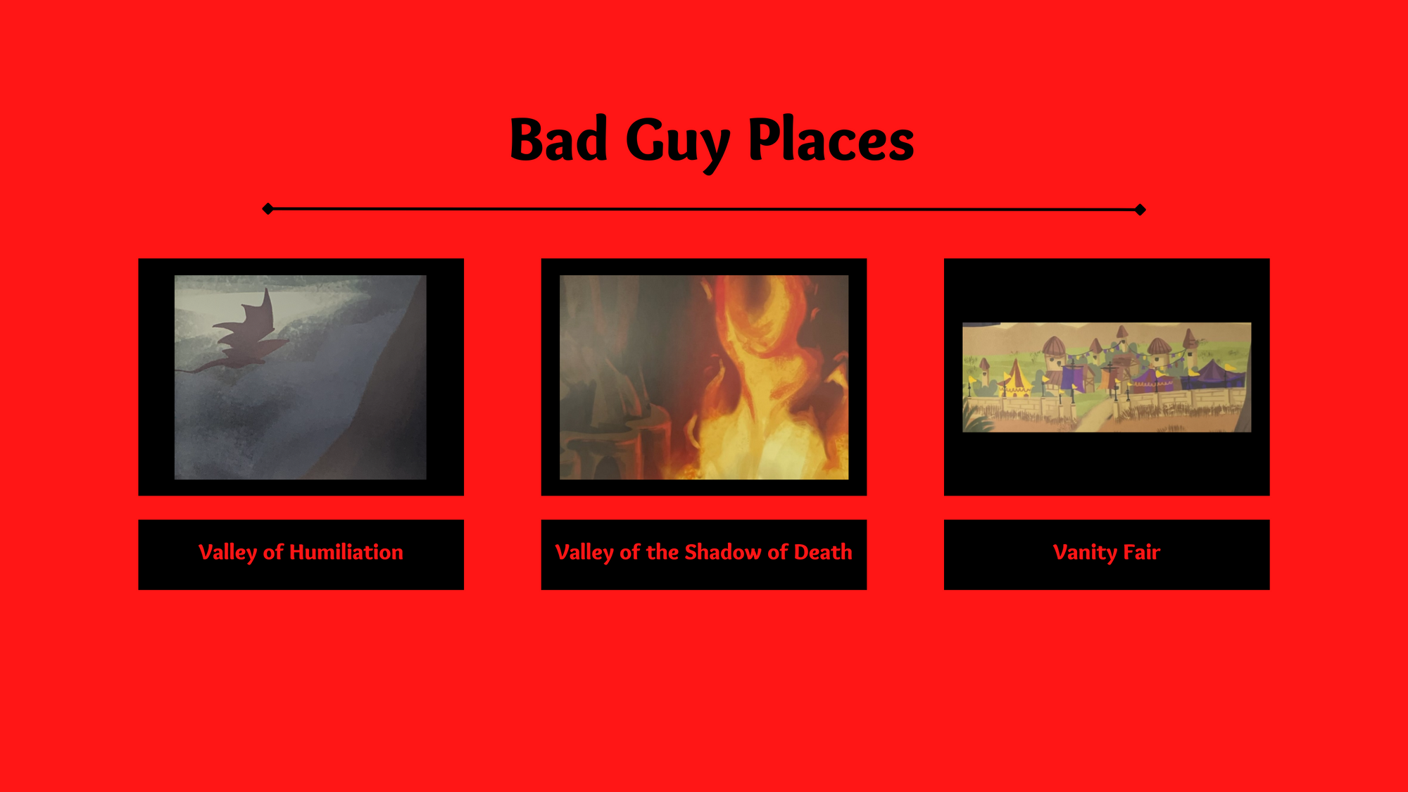 Modern Guide of 'Bad Guy' Places in Little Pilgrim's Progress - Wholesom Books For the Family - Father Abraham